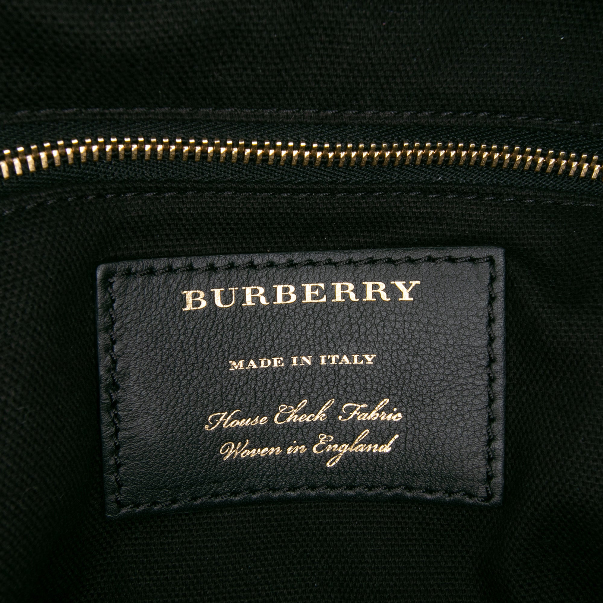 Grained Calfskin and House Check Canvas Canterbury Tote