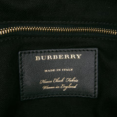 Grained Calfskin and House Check Canvas Canterbury Tote