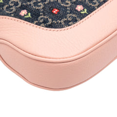 Limited Edition Small GG Embroidered Denim Floral Jackie 1961 Crossbody