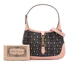 Limited Edition Small GG Embroidered Denim Floral Jackie 1961 Crossbody