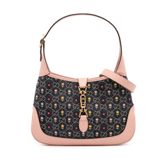 Limited Edition Small GG Embroidered Denim Floral Jackie 1961 Crossbody
