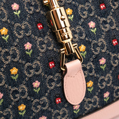 Limited Edition Small GG Embroidered Denim Floral Jackie 1961 Crossbody