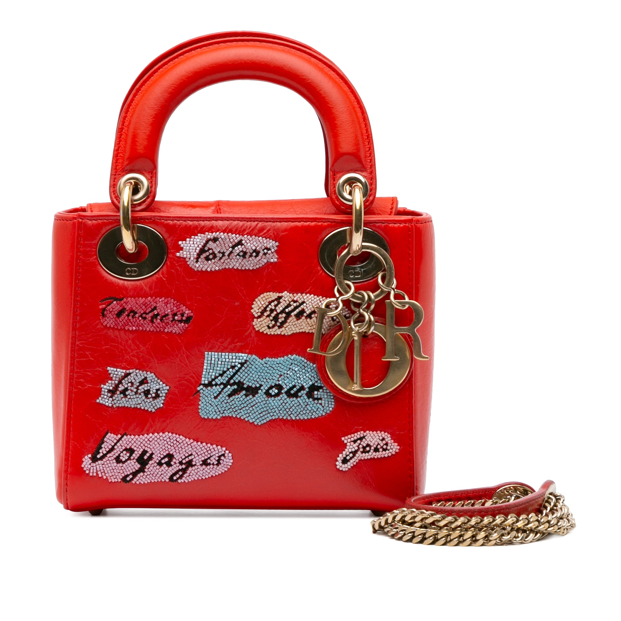 Mini Calfskin Sequin Embellished Lady Dior