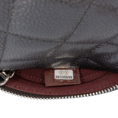 CC Quilted Caviar Round Clutch With Chain