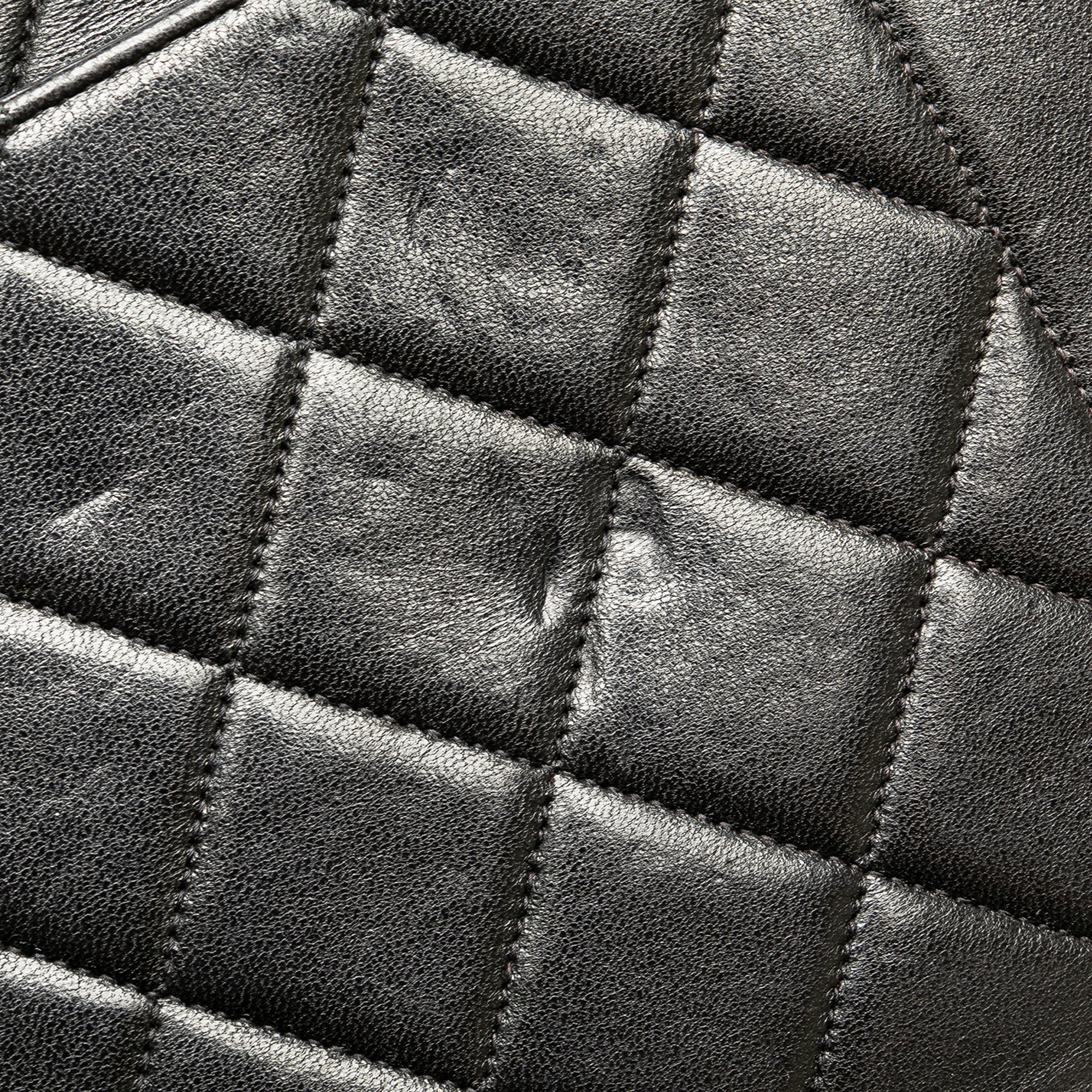 Medium Quilted Lambskin Border Single Flap