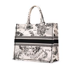 Large Canvas Embroidered Zodiac Toile De Jouy Book Tote