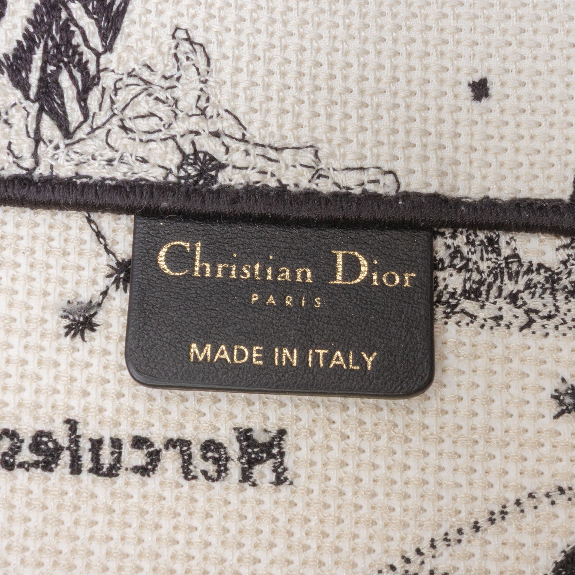 Large Canvas Embroidered Zodiac Toile De Jouy Book Tote