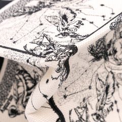 Large Canvas Embroidered Zodiac Toile De Jouy Book Tote