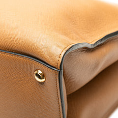Saffiano Soft Triple Pocket Satchel