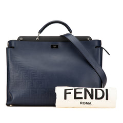Large Zucca Embossed Leather Peekaboo Iconic Essential Satchel