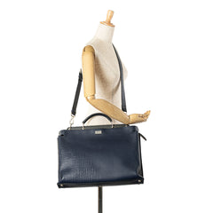 Large Zucca Embossed Leather Peekaboo Iconic Essential Satchel