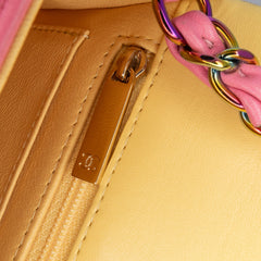 Mini Rectangular Classic Lambskin Rainbow Single Flap