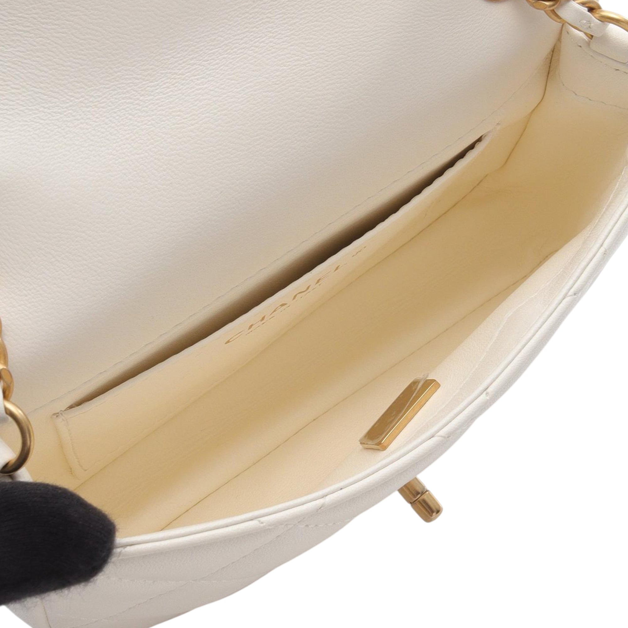 Mini Rectangular Quilted Lambskin Heart Charms Flap