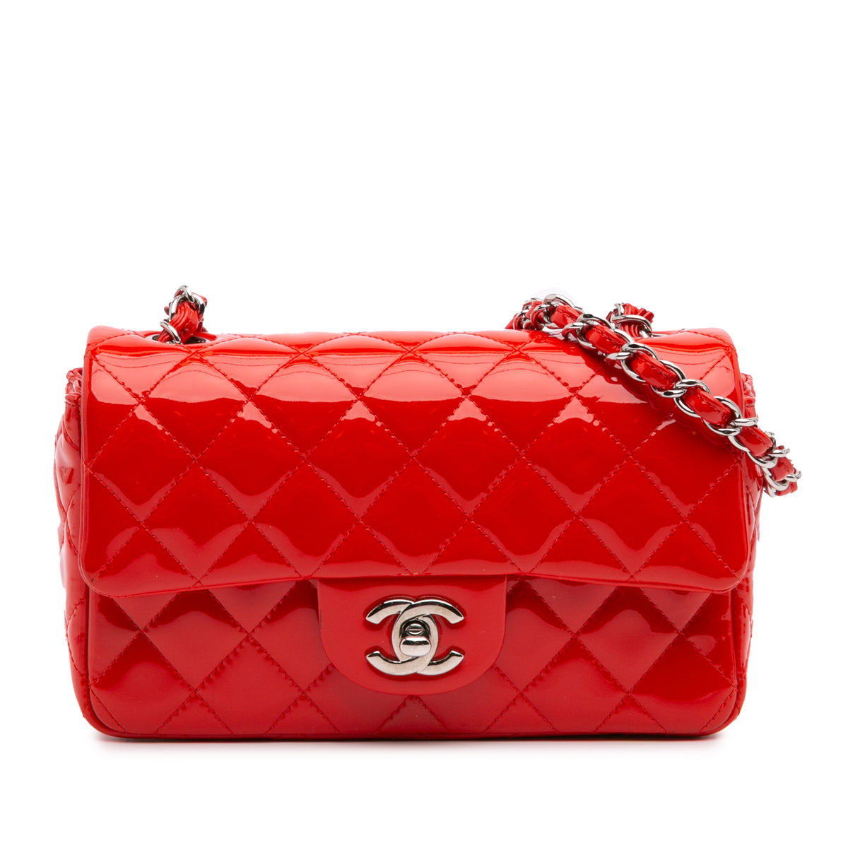 Mini Rectangular Classic Patent Single Flap