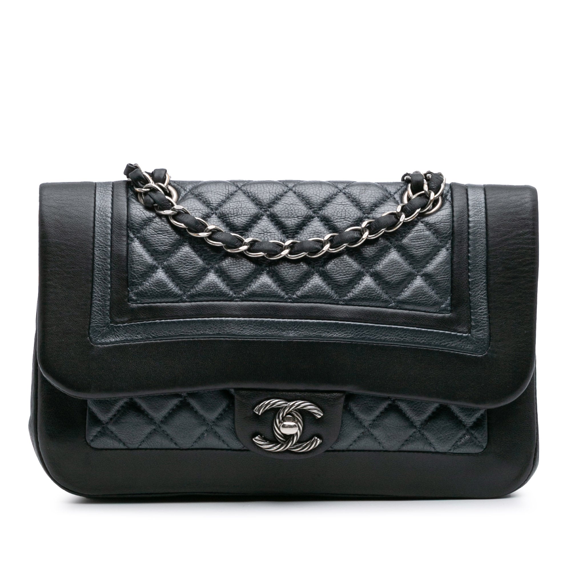 Medium Bicolor Quilted Calfskin Flap
