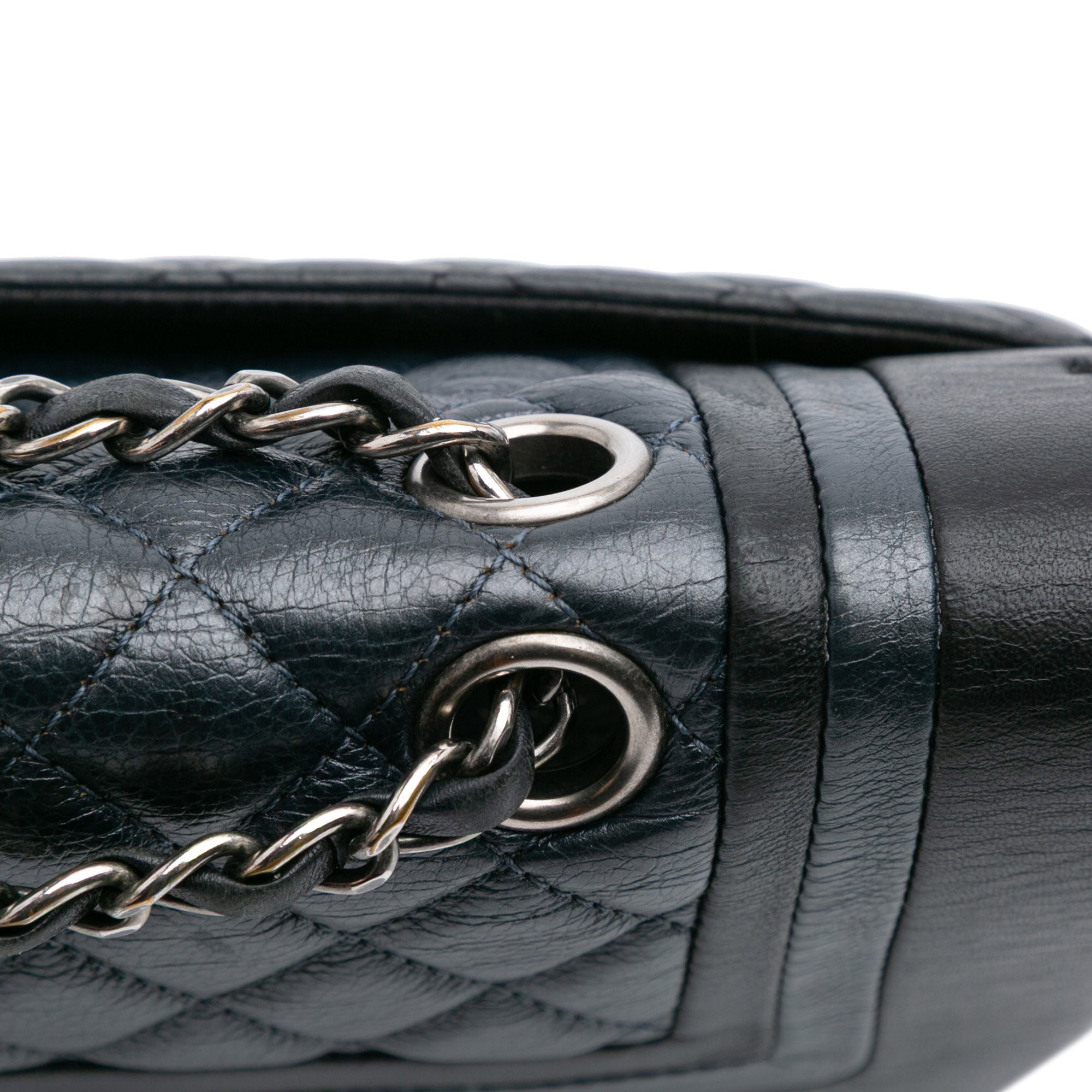 Medium Bicolor Quilted Calfskin Flap