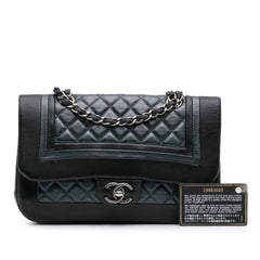 Medium Bicolor Quilted Calfskin Flap