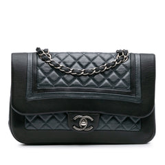 Medium Bicolor Quilted Calfskin Flap