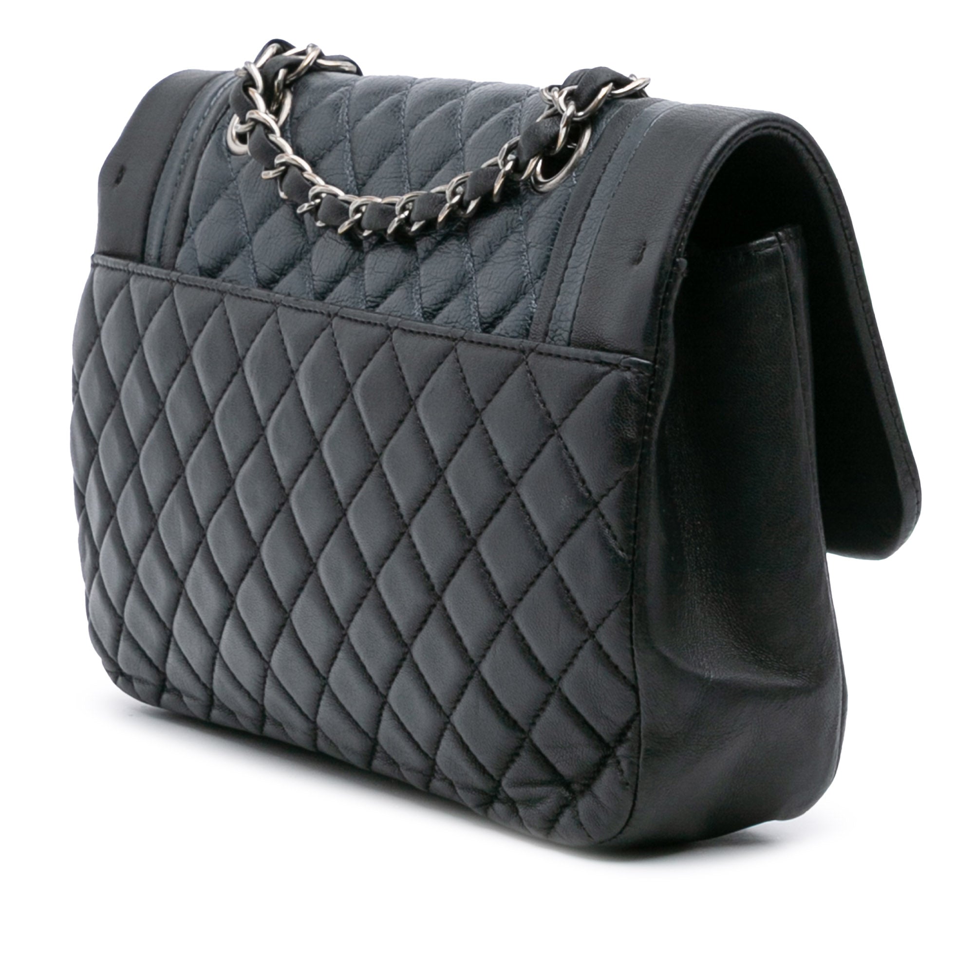 Medium Bicolor Quilted Calfskin Flap