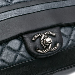 Medium Bicolor Quilted Calfskin Flap