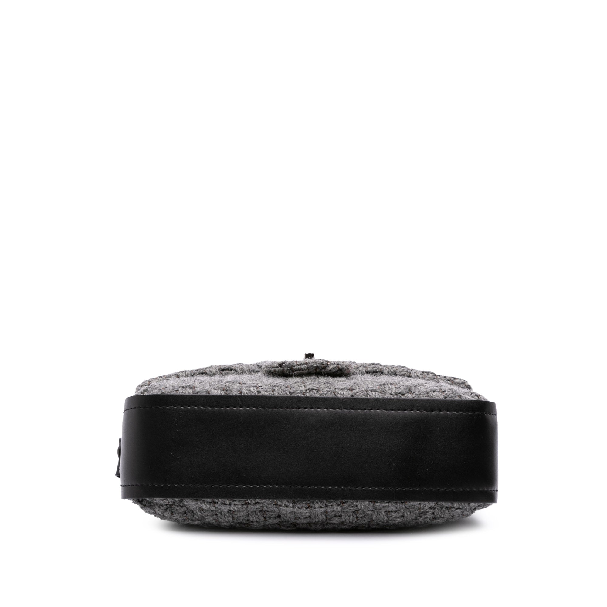 Quilted Wool and Calfskin Single Flap
