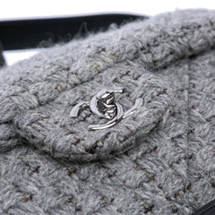 Quilted Wool and Calfskin Single Flap