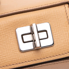 Saffiano Cuir Twin Lock Satchel