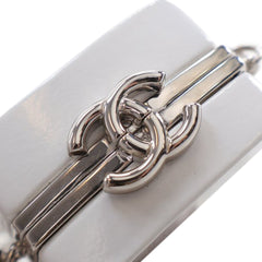 Patent Goatskin Make-Up Box Clutch With Chain