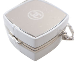 Patent Goatskin Make-Up Box Clutch With Chain