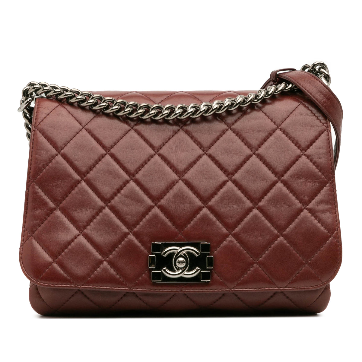 Quilted Lambskin Boy Three Compartment Flap