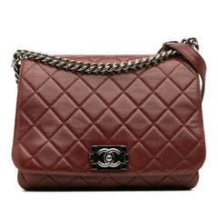 Quilted Lambskin Boy Three Compartment Flap