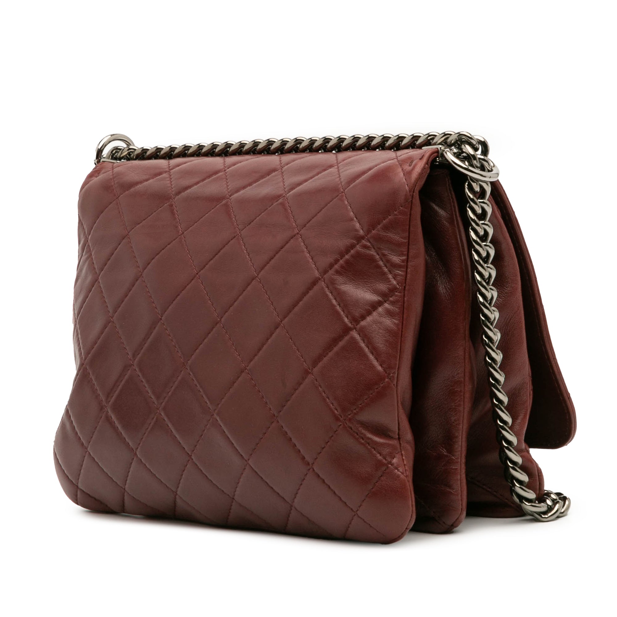 Quilted Lambskin Boy Three Compartment Flap