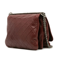 Quilted Lambskin Boy Three Compartment Flap