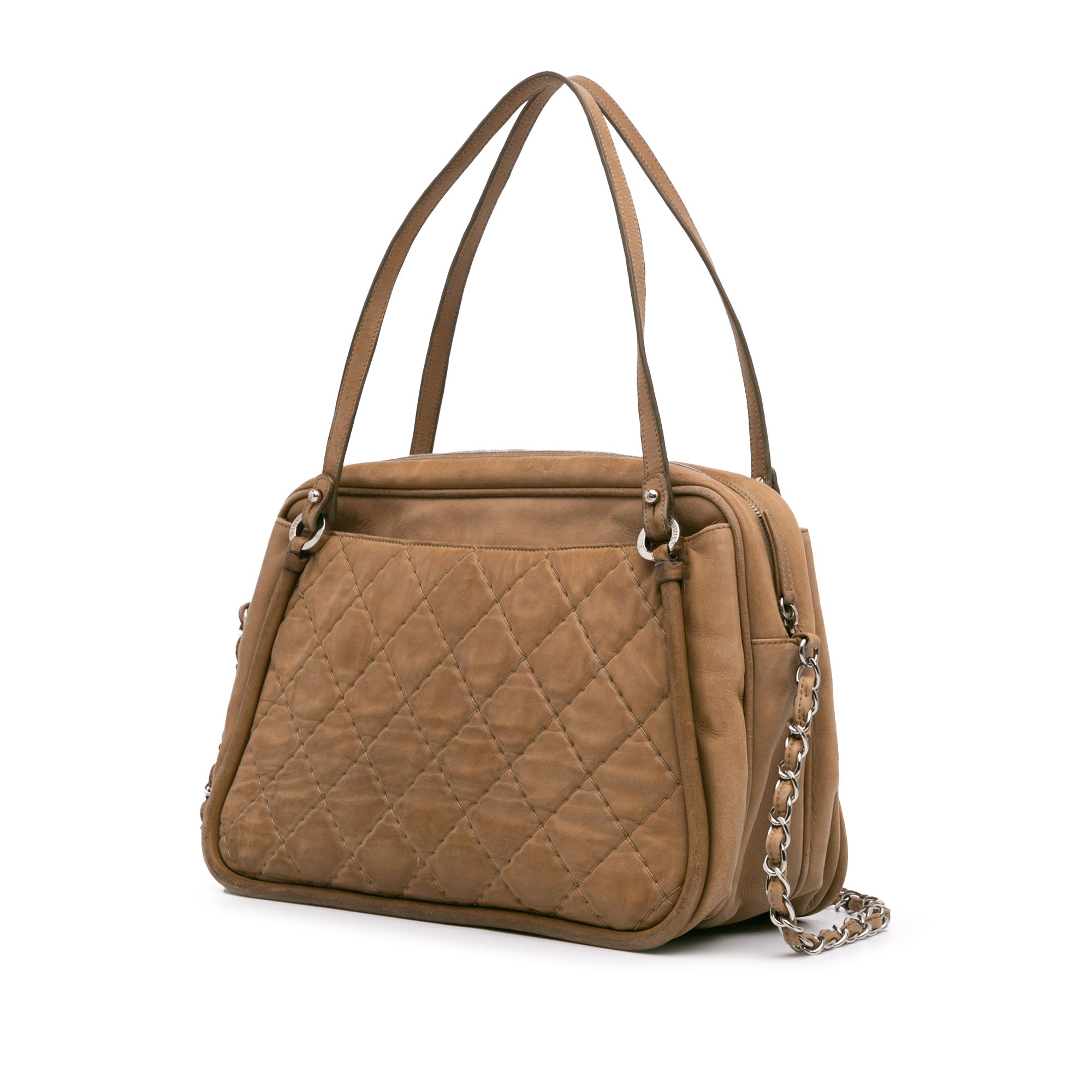 Quilted Iridescent Calfskin Relax CC Satchel