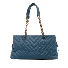 Small Chevron Surpique Iridescent Calfskin Tote