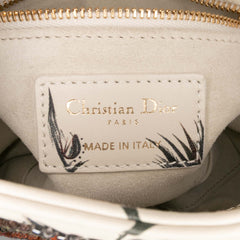 Mini Calfskin Beaded Embroidered Jardin Naturel Lady Dior