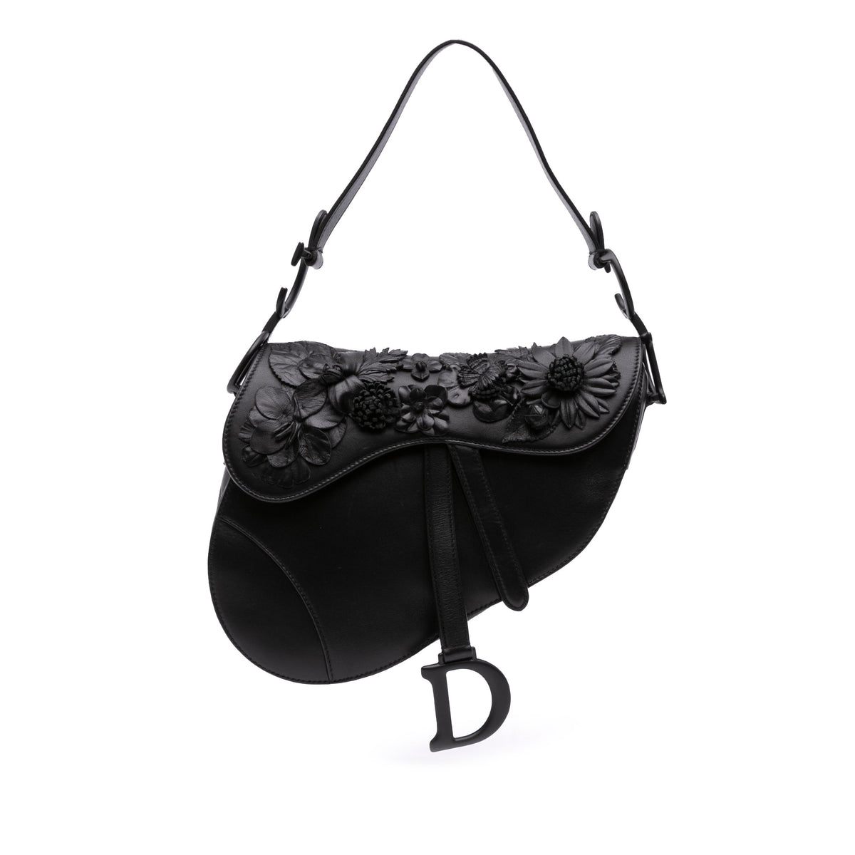 Ultramatte Calfskin 3D Floral Saddle Bag