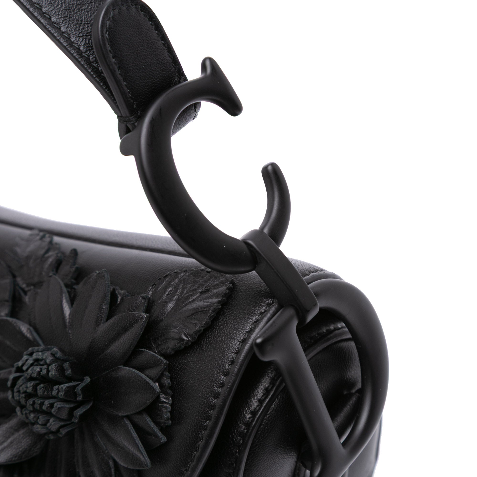 Ultramatte Calfskin 3D Floral Saddle Bag