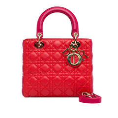 Medium Bicolor Lambskin Cannage Lady Dior