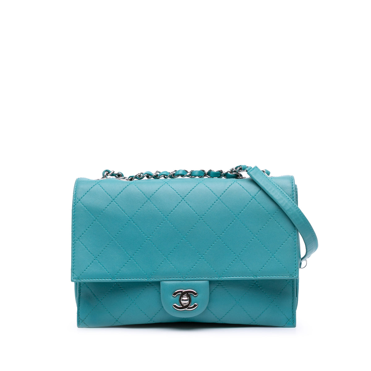CC Quilted Calfskin Double Flap