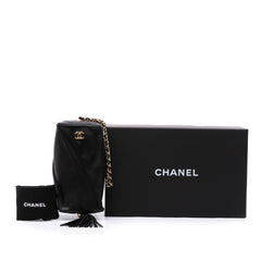 CC Lambskin Tassel Clutch with Chain