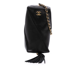 CC Lambskin Tassel Clutch with Chain