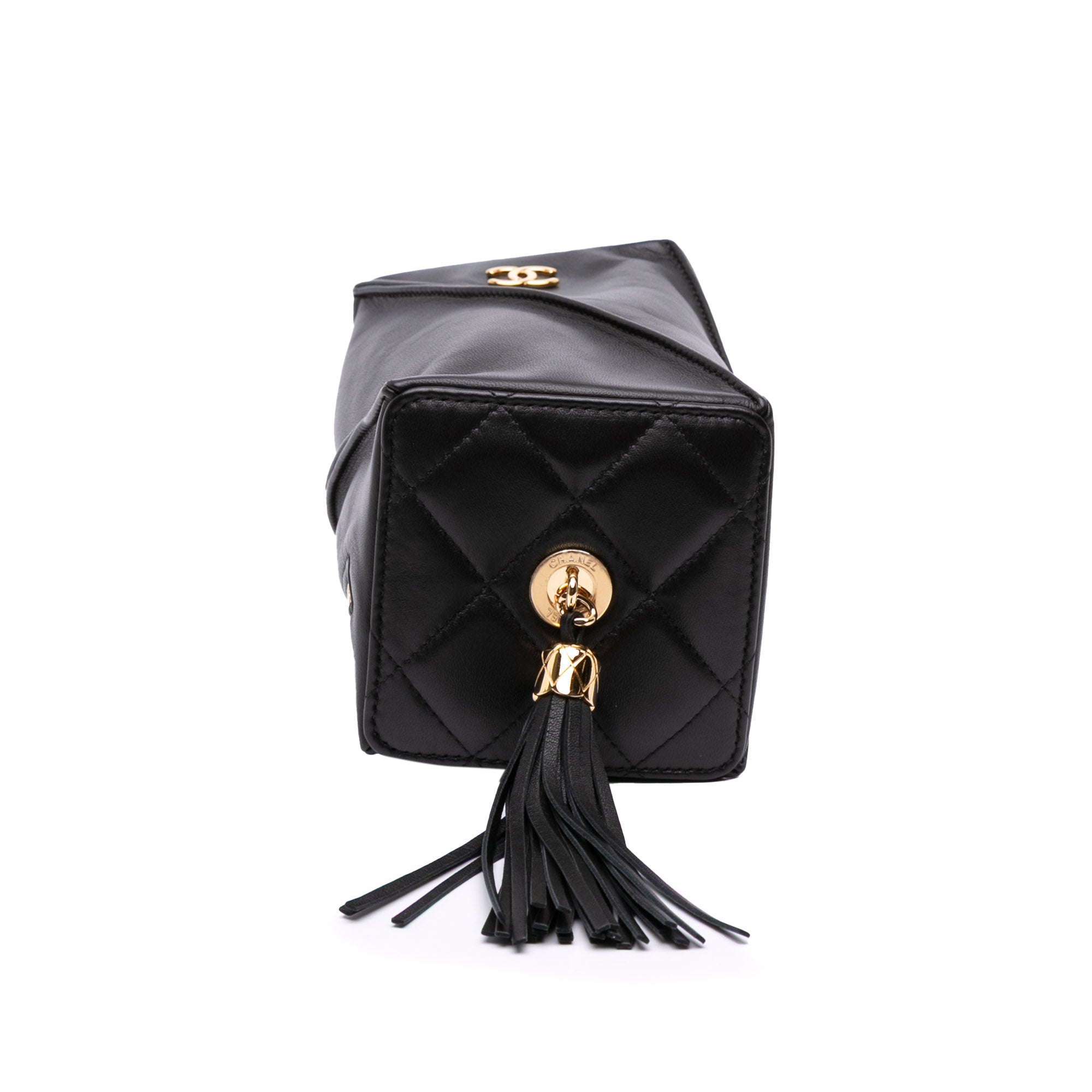 CC Lambskin Tassel Clutch with Chain