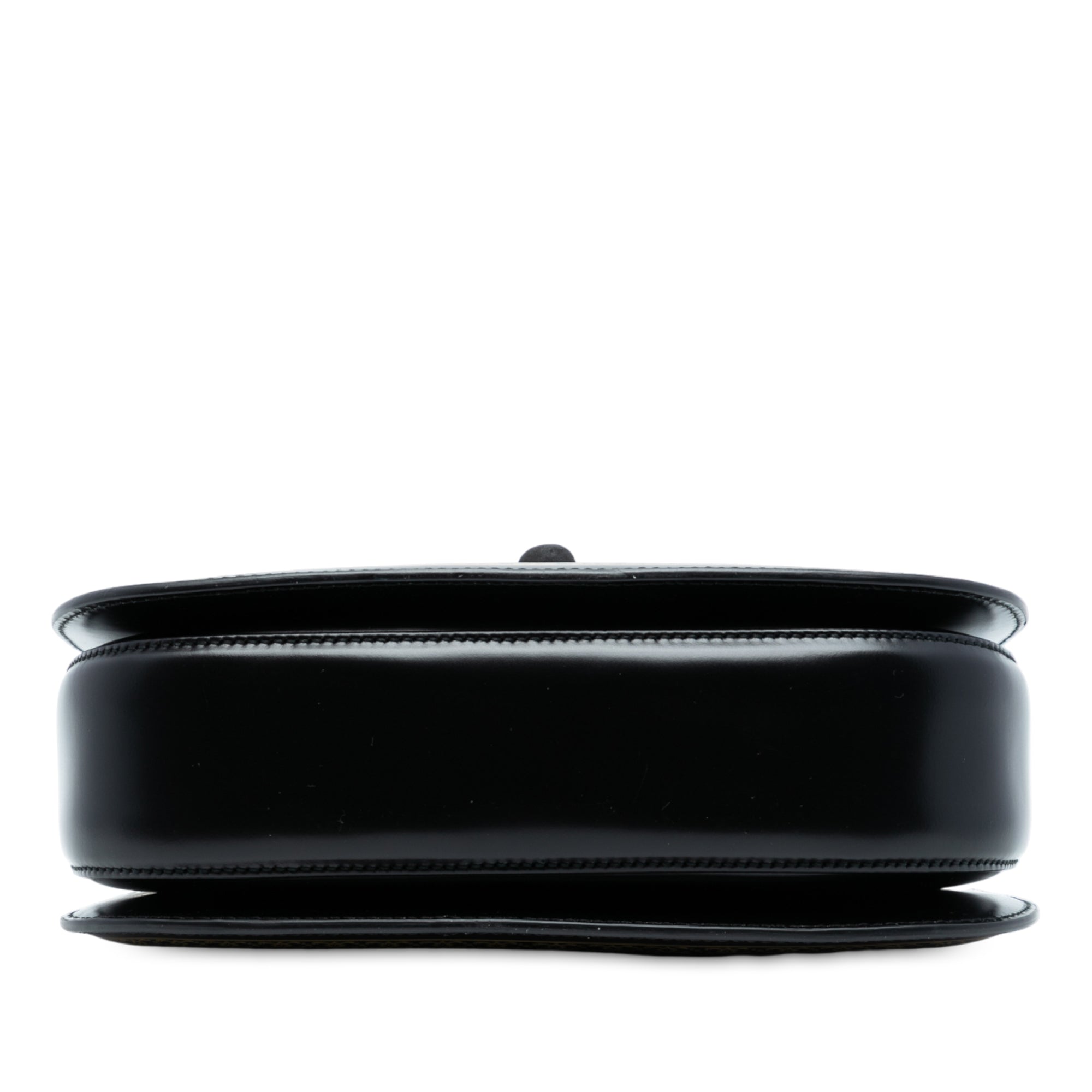 Calfskin Frame Print Bamboo Top Handle Bag