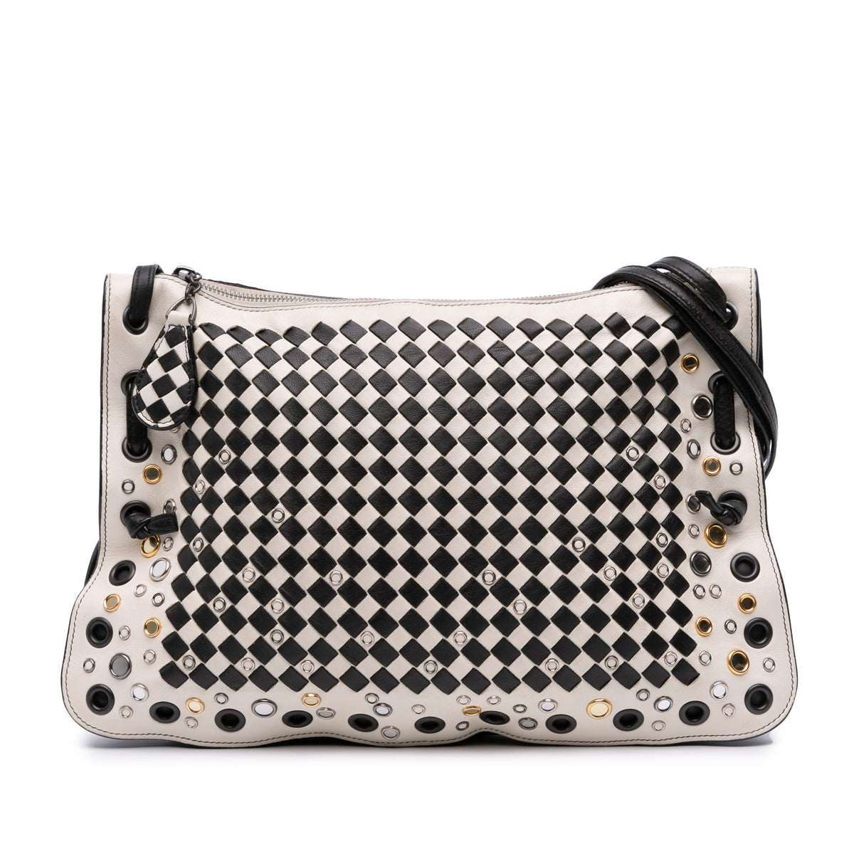 Nappa Intrecciato Check Grommet Palio Crossbody