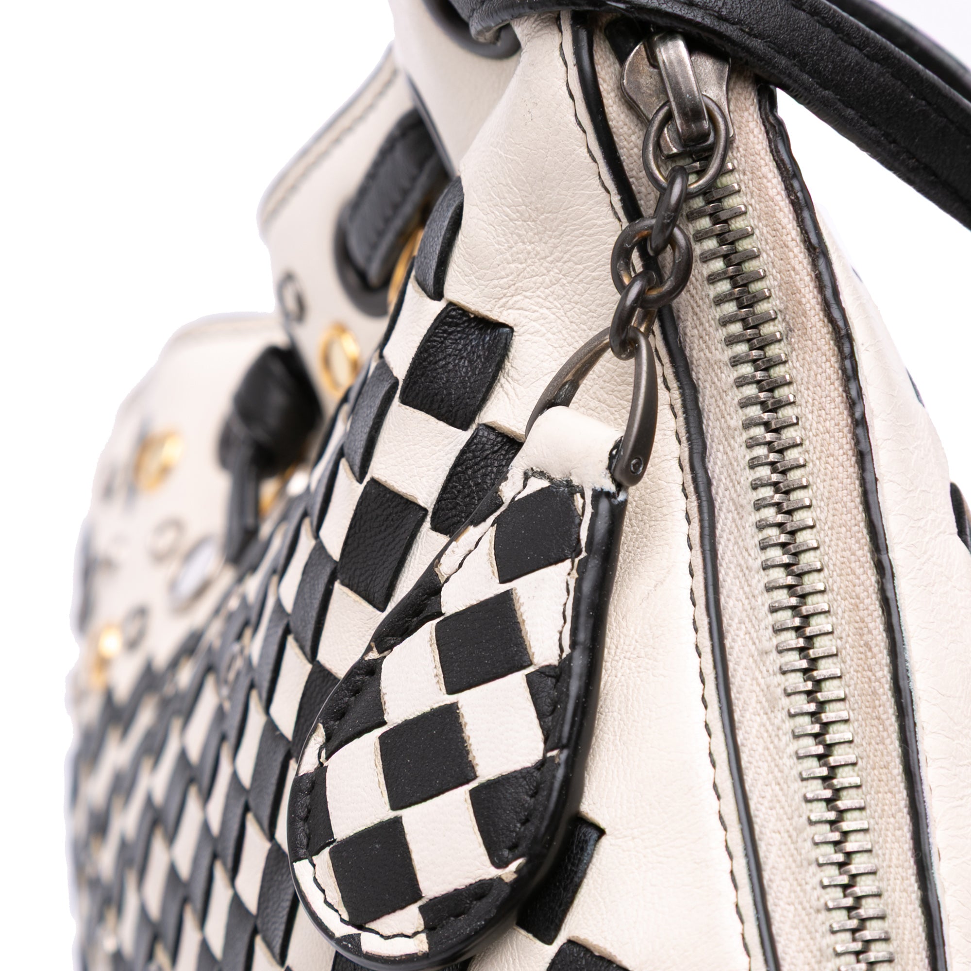 Nappa Intrecciato Check Grommet Palio Crossbody