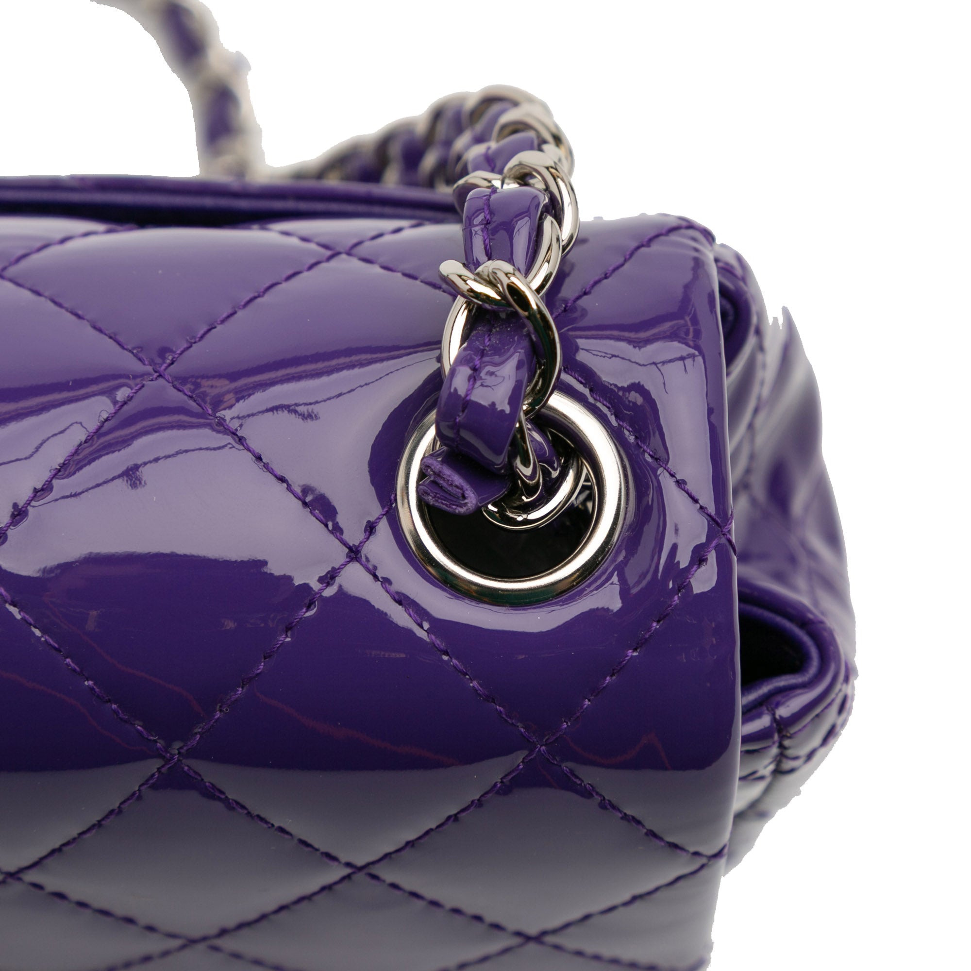 Mini Square Classic Patent Single Flap