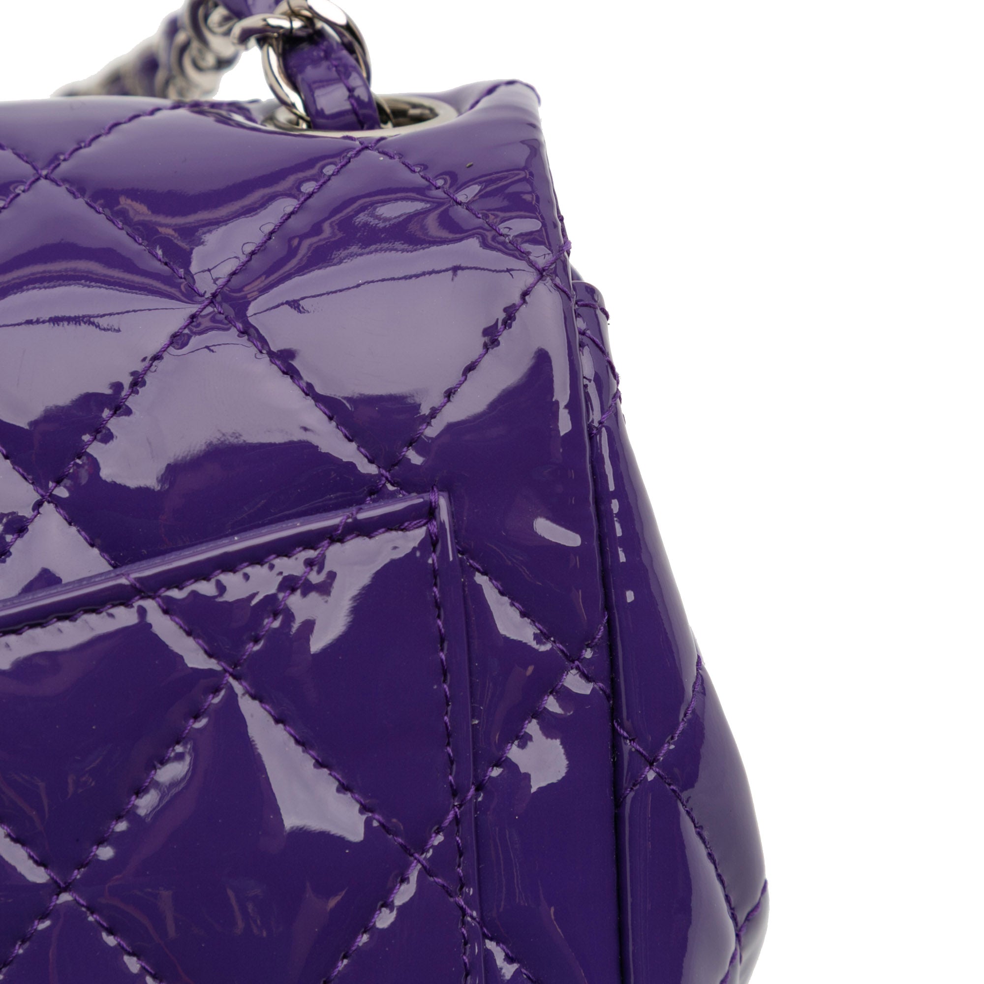 Mini Square Classic Patent Single Flap