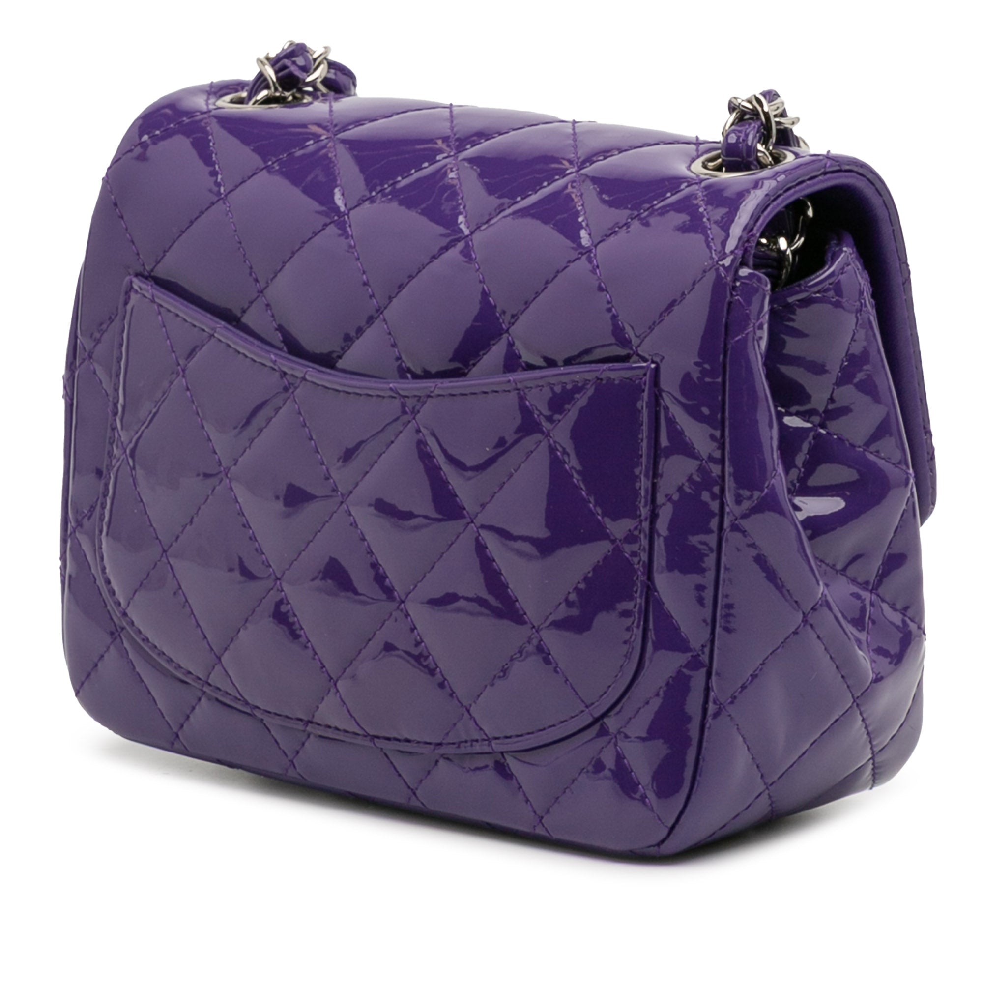 Mini Square Classic Patent Single Flap