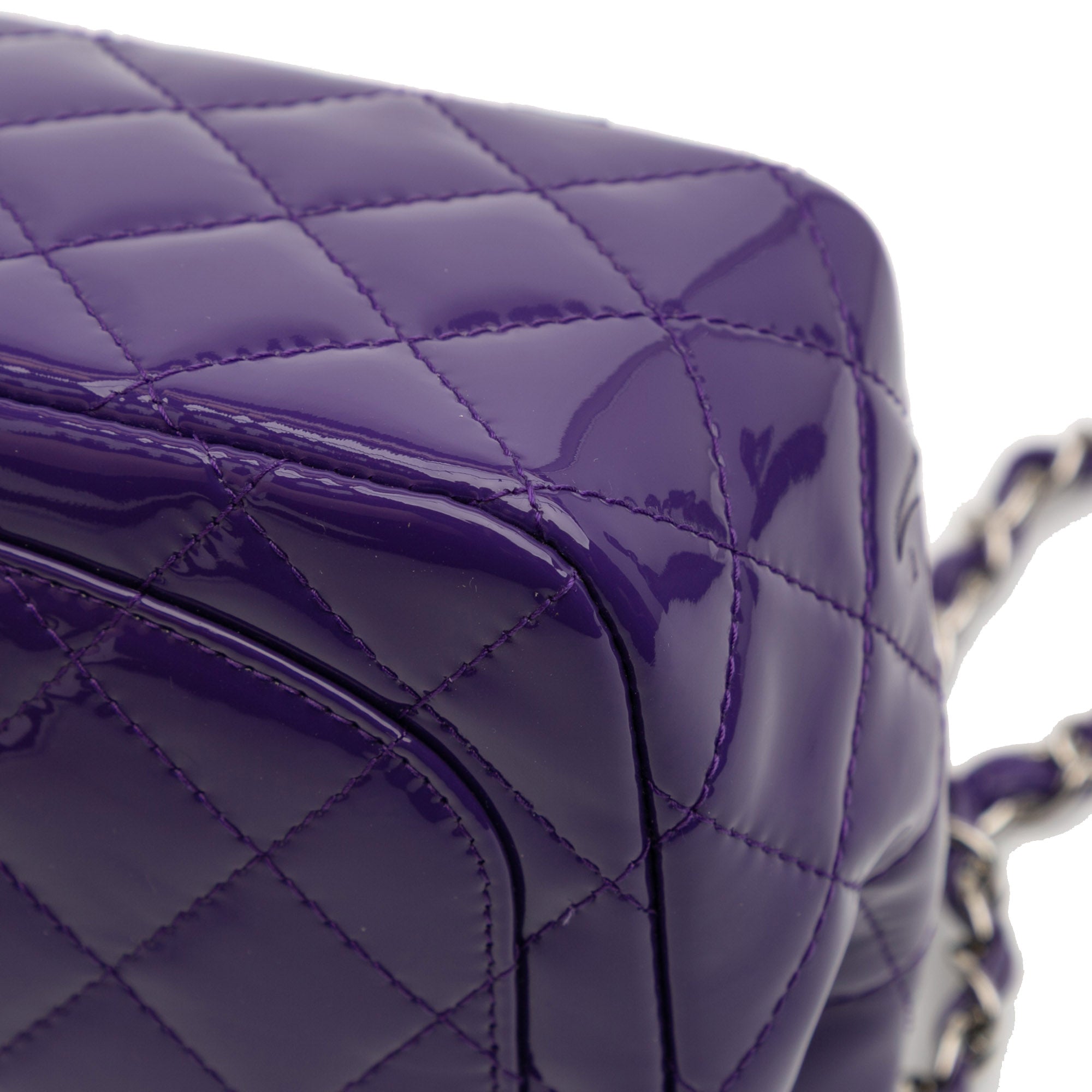 Mini Square Classic Patent Single Flap